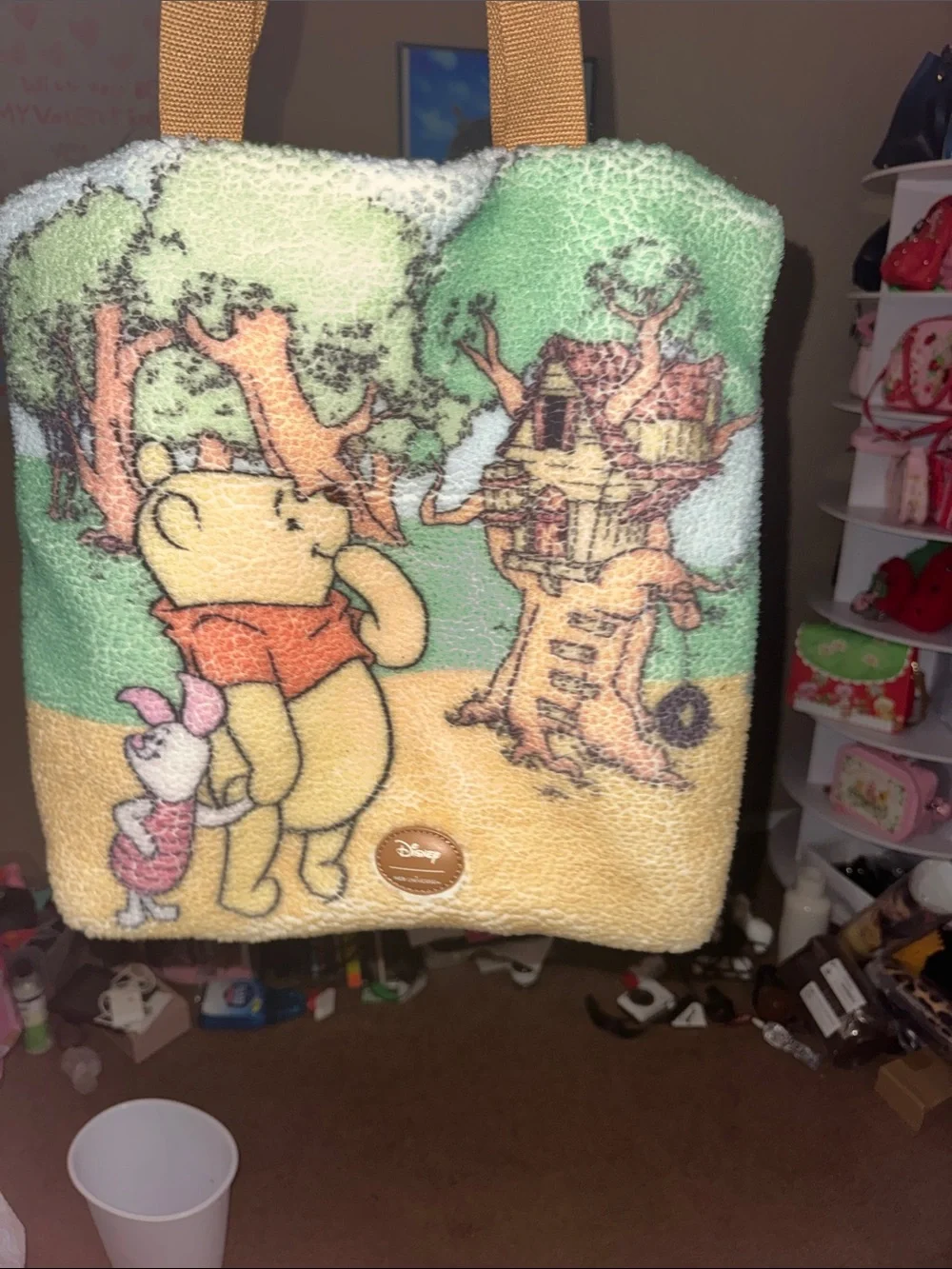 Disney Winnie the Pooh Plush Tote Bag - Yellow, Green, Tan